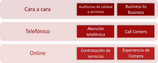 Dicersas técnicas cara a cara, telefónico y online
